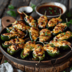 Bacon-free Texas Twinkies on parchment for recipe card layout