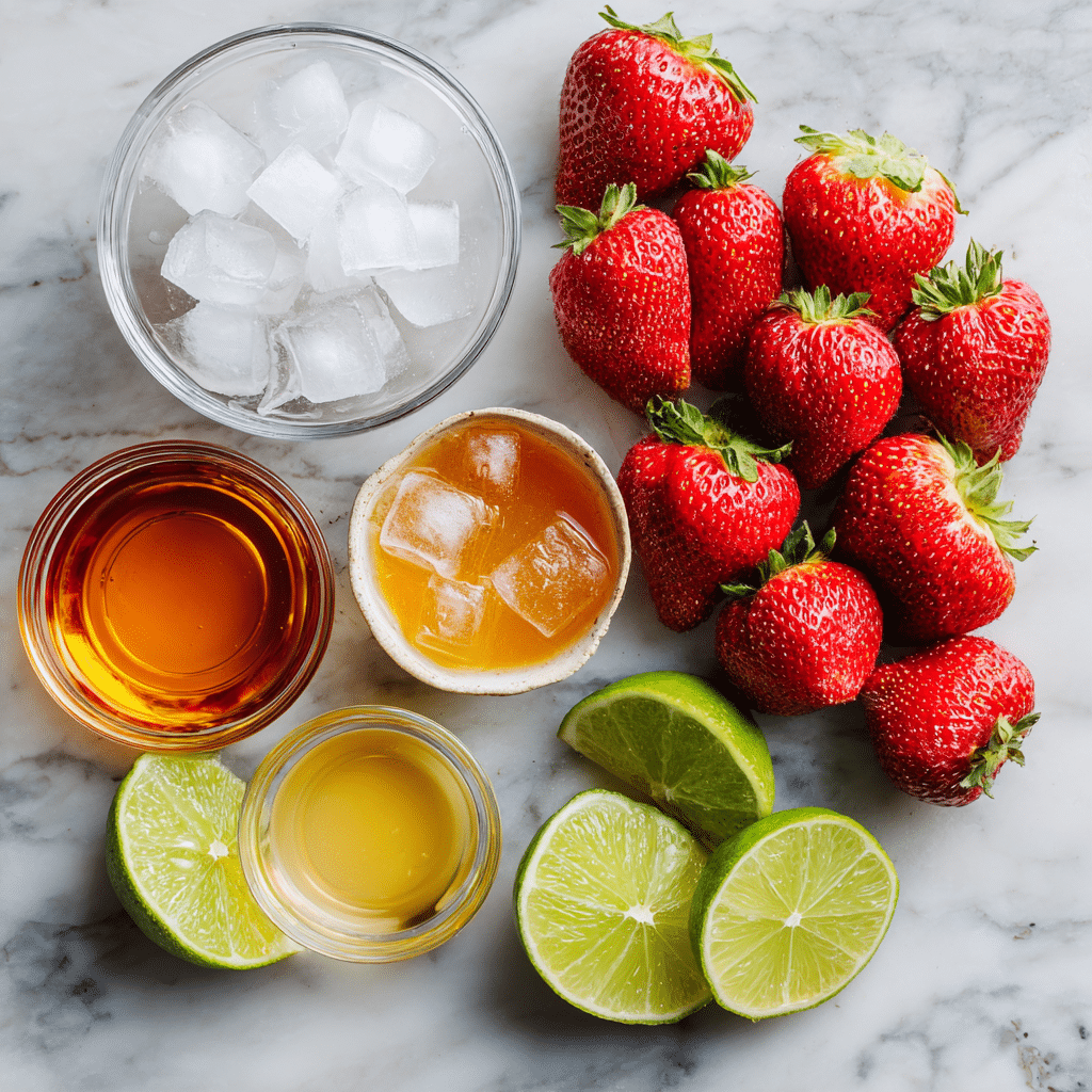 Ingredients for strawberry margarita without alcohol